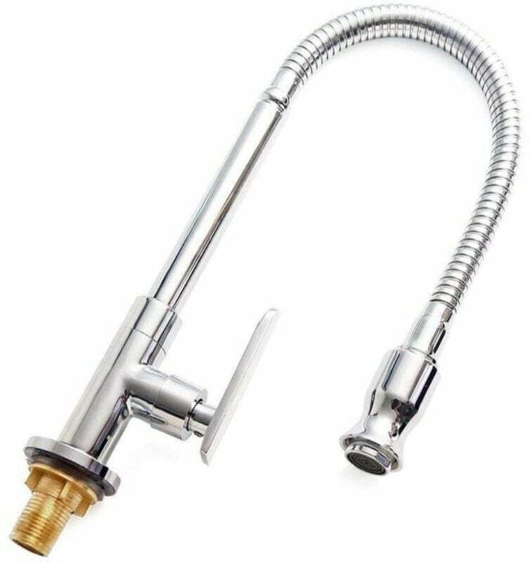 Grifo de cocina exterior giratorio de 360°, grifo de cocina de un solo orificio y una sola manija, grifo de agua fría pa...