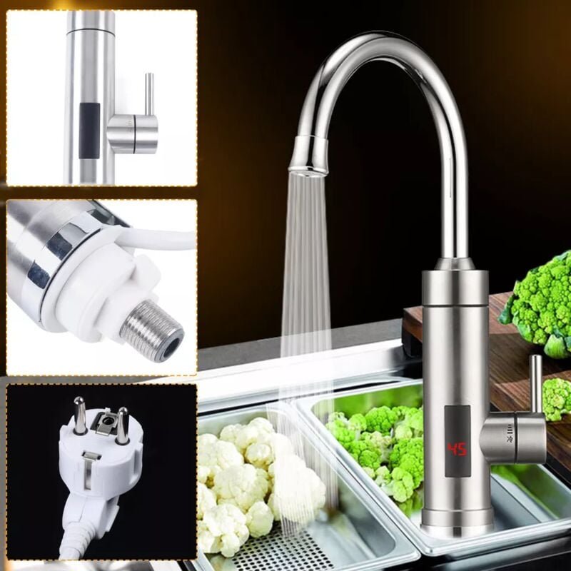Thumbnail - Elektrischer Wasserhahn 3000W Küche Durchlauferhitzer Wasserhahn für Waschbecken