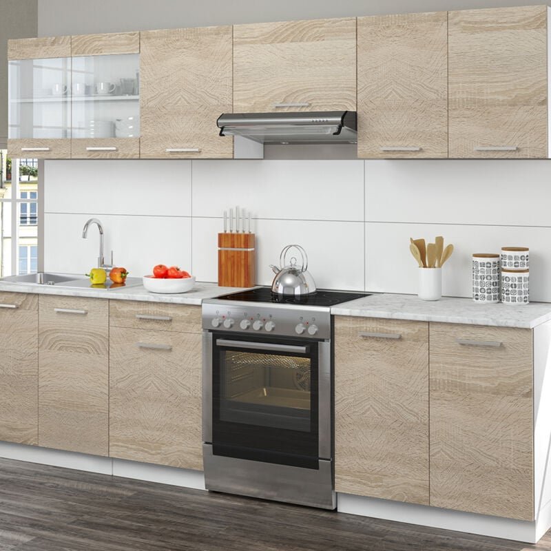 Küchenzeile Raul, Sonoma, 270 cm , ap Marmor Vicco