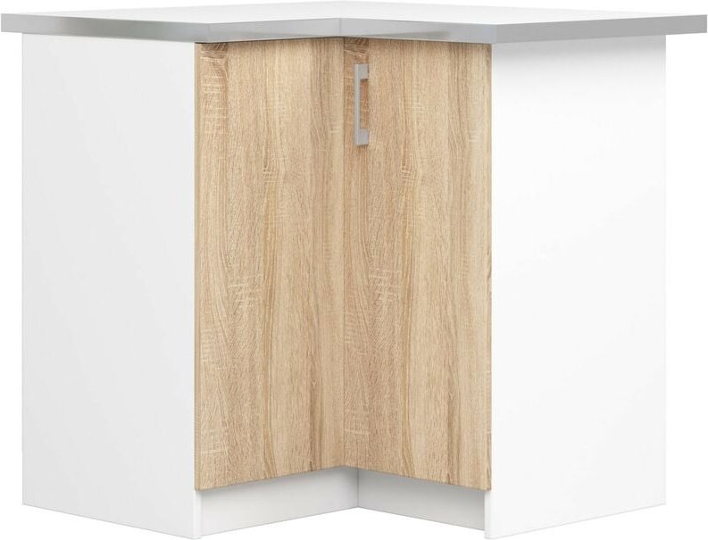 Küchenschrank Akord lima modular S90 Unterschrank für die Ecke der Küche mit Arbeitsplatte Weiß 84 cm 2 Türen 2 Ebenen F...