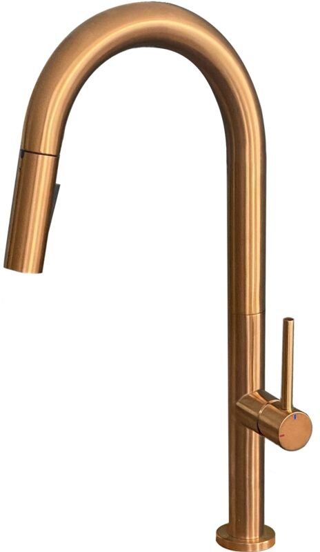 Essebagno Portofino Spültischmischer mit ausziehbarer Handbrause Kupfer gebürstet