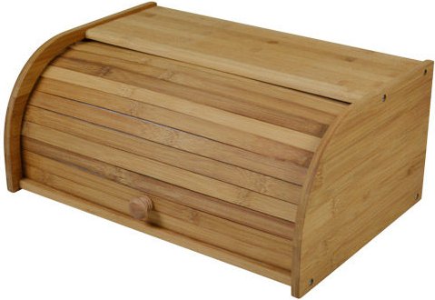 Bambus Brotkasten mit Rolldeckel - 40 cm - Holz Brotbox mit verschließbarem Deckel - Brotkorb Brotkiste Brot Aufbewahrun...