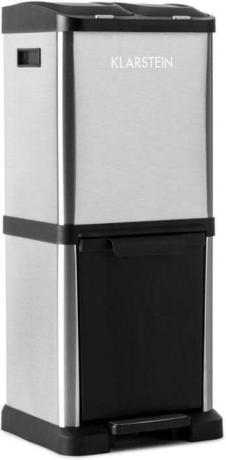 Klarstein - kosystem² Mülleimer Mülltrenner 30L (1 x15L, 2x7,5 l) pe Edelstahl