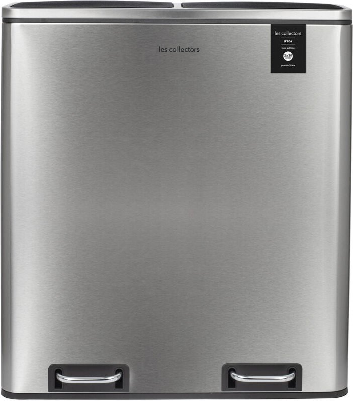 Die Recycling-Küchenmülltonne für Sammler, 60L, 2x30L, Edelstahl, 66 cm