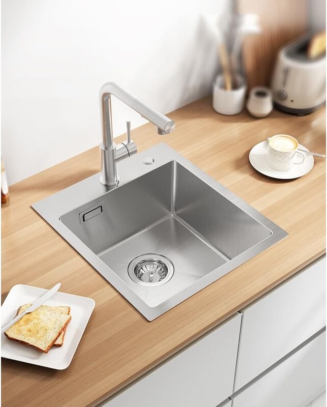 Cecipa - Spülbecken Küche 40x45cm, Spüle Edelstahl 304, Küchenspüle Modern für Unterschränke ab 40cm Breite, Waschbecken...