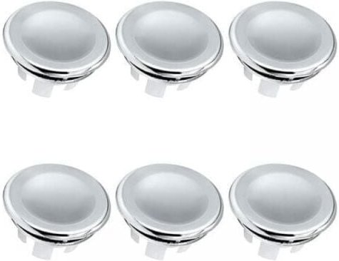 Berlaufstopfen aus Chrom, für Küche und Bad, Waschbecken, Überlaufabdeckung für Badezimmer und Küche, 6 Stück - Ymyny