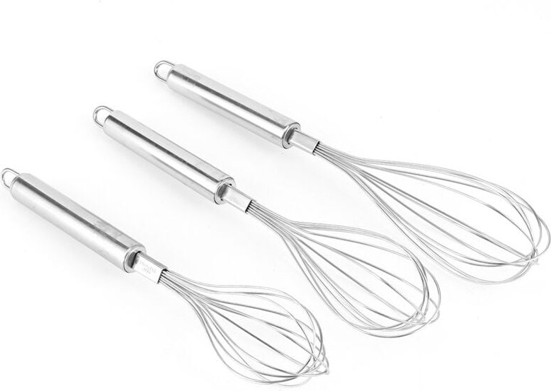 Eierquirl, Eiweißaufschäumer, Küchenhelfer, Handmixer, Schneebesen, Edelstahl, für den Laden, Küchenmixer, 3-teilig