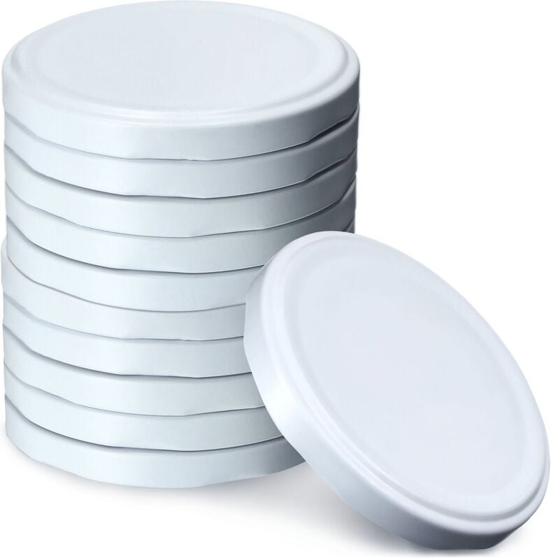 Kadax - Schraubdeckel fi89 mm, aus Metall, Deckel, 10 Stück, Weiß