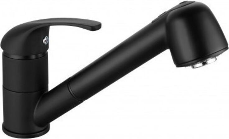 Waschtischmischer mit ausziehbarer Brause Bago Matt Schwarz - Rousseau
