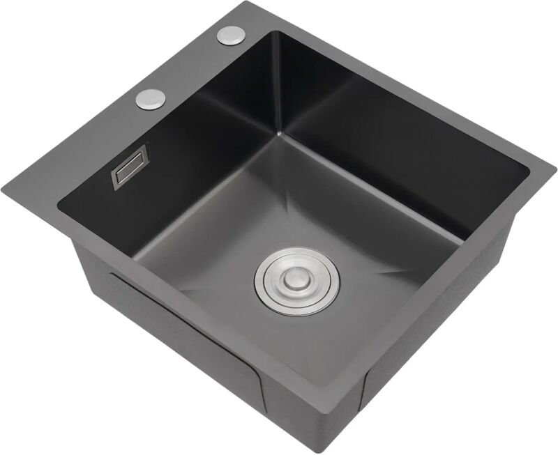 Moderne rechteckige Edelstahlspüle, Einbauspüle mit Abflussrohren, für Haushalte, Restaurants, Waschküchen, Küchen, 50 x...