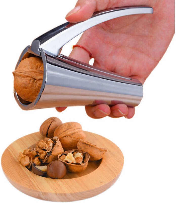 Ergonomischer Nussknacker aus Silber – Minimaler Kraftaufwand zum Knacken harter Schalen – Keine herumfliegenden Schalen...