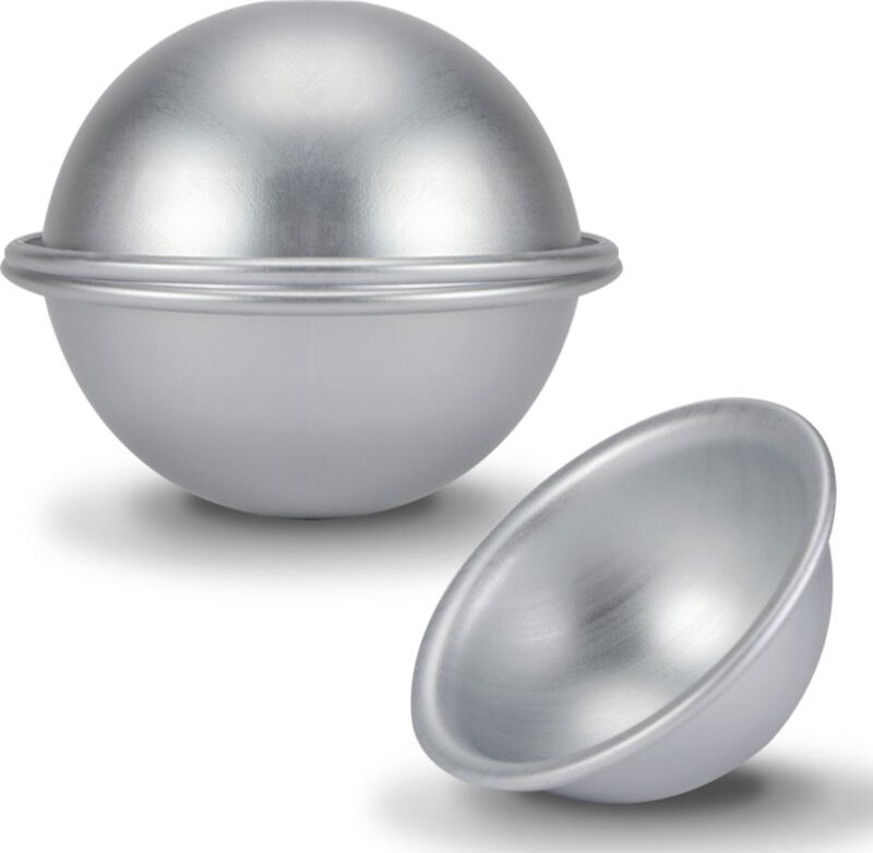 Kuppelförmige Kuchenform, 8-cm-Kugelkuchenform, halbkugelförmige Kuchenform aus Aluminium, Bikini-Kuchenpuddingform, Fuß...