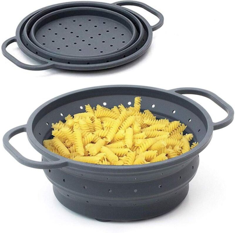 Hitzebeständiges, zusammenklappbares Sieb, 26 cm Durchmesser – faltbar, einziehbar und platzsparend, verwendbar als Nude...