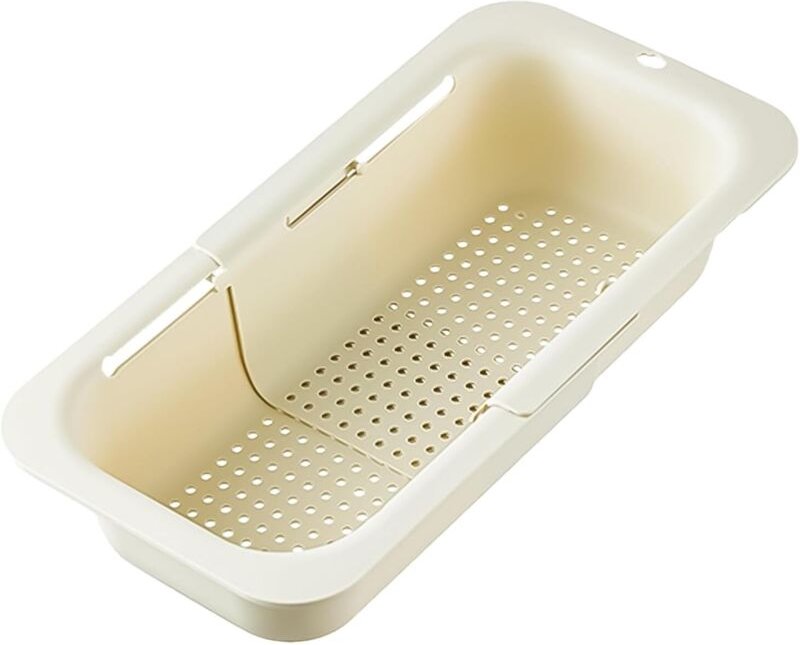 Spülbecken-Siebkorb, Teleskop-Abtropfkorb, verstellbares Küchensieb, Nudelabtropfschale, Abtropfgestell für Lebensmittel...
