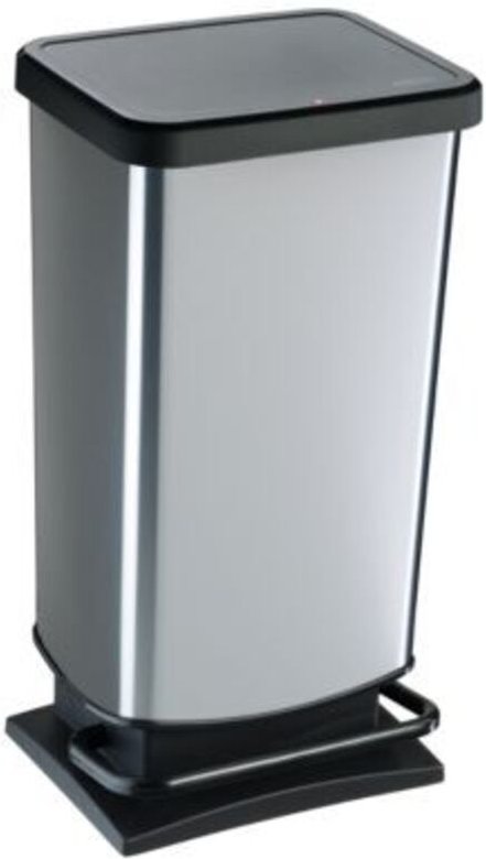 Thumbnail - Treteimer Paso 40 l metallic silber Müll- & Abfalleimer - Rotho