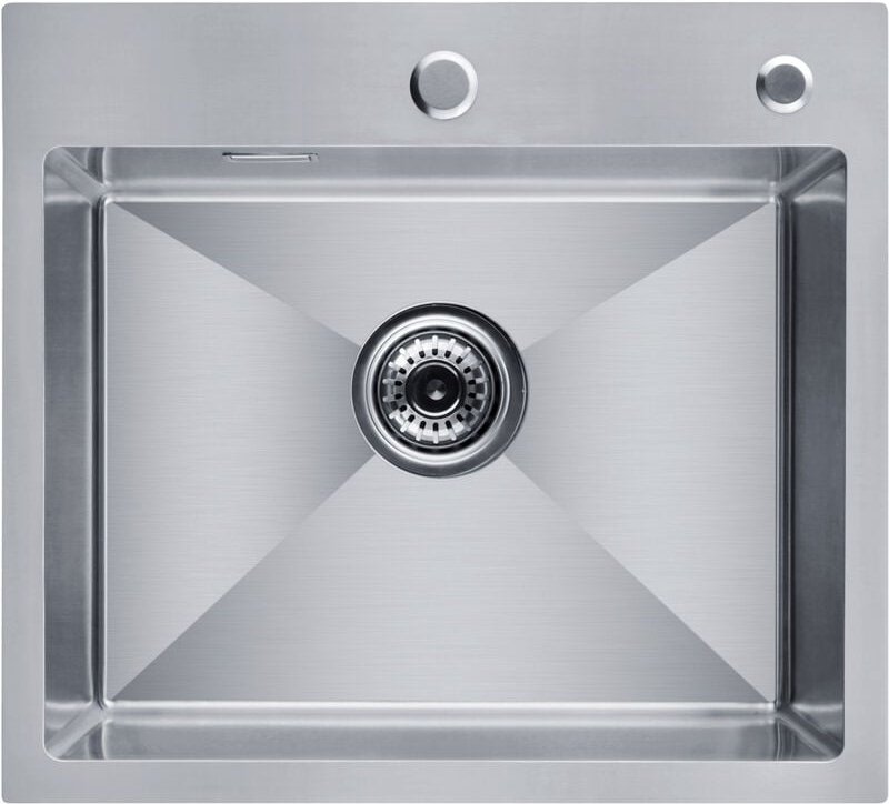 Spülen mit 1 Becken 50 x 45 x 18,5 cm Edelstahl Spüle Einzelschüssel Küche, handgefertigte Küchenspüle, Einbau Spülbecke...