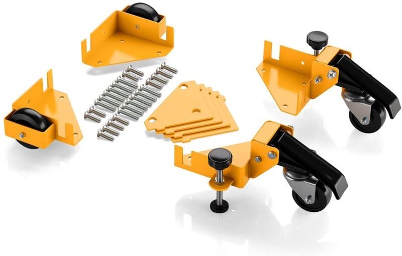 Rollen für Möbel 4tlg bis 180 kg, Möbelrollen mit Bremsen, Transportrollen für Möbel, Schwerlastrollen für flexiblen Tra...