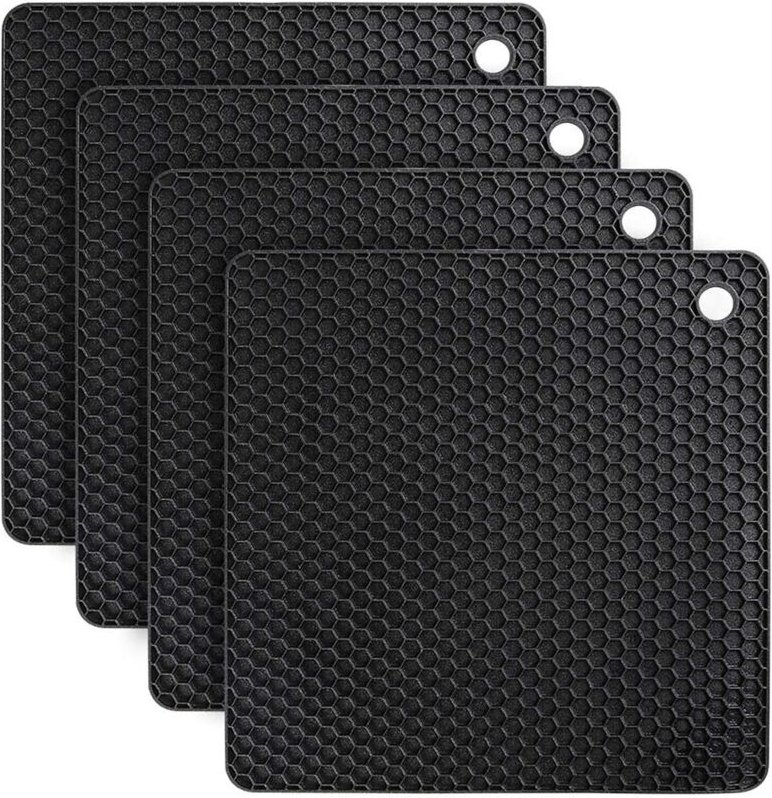 Topf Untersetzer 4pcs Silikon Topflappen Topfuntersetzer Spülmaschinenfest Hitzebeständigerung rutschfest und Hitzebestä...