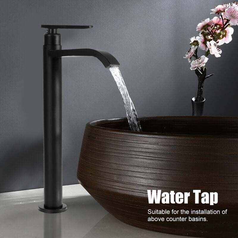 G1/2 304 Edelstahl Einzigen Kalten Wasserhahn Bad Waschbecken Wasserhahn Schwarz