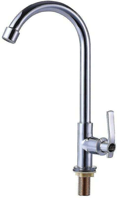 Einhebel-Kaltwasser-Spültischarmatur, Einloch-Bararmatur mit hohem Bogen und Deckmontage aus Edelstahl