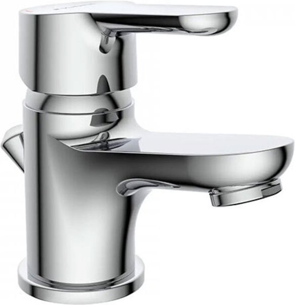 Waschtisch-Mischbatterie, verchromt – Einhebelmischer – Griff in der Mitte - 42100