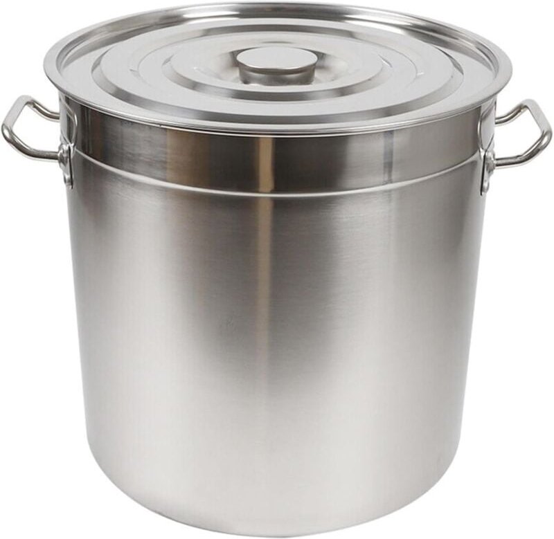 70L Suppentopf Topf mit Deckel, Edelstahl Kochtopf Groß Edelstahl Küchenutensil Edelstahl Topf Suppentopf für den Einsat...