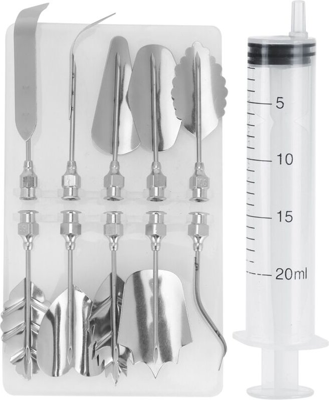 Tortenspritzen-Tüllen-Set zum Dekorieren von Puddings und Kuchen.