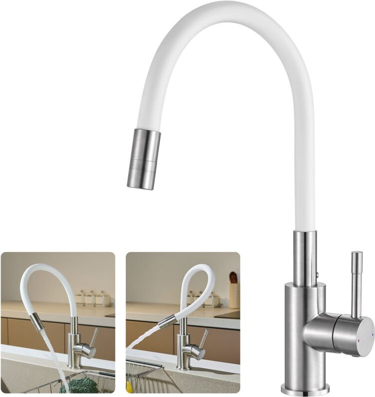 CECIPA MAX flexible Küchenarmatur mit 2 Strahlarten, Hochdruck flexibler Wasserhahn, 360° Drehbar Einhandmischer für die...