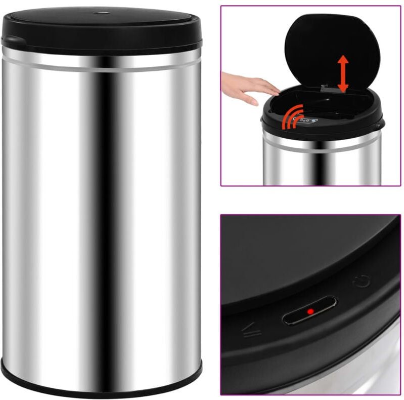 Automatischer Sensor-Mülleimer 60 l Edelstahl - Vidaxl