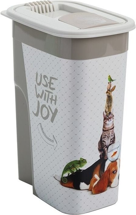 Rotho - Flo Box de Tiernahrung de 4,1l mit Deckel, Kunststoff (pp) BPA-frei, anthrazit/weiß, 4,1l (19,5 x 13,6 x 27,0 cm...