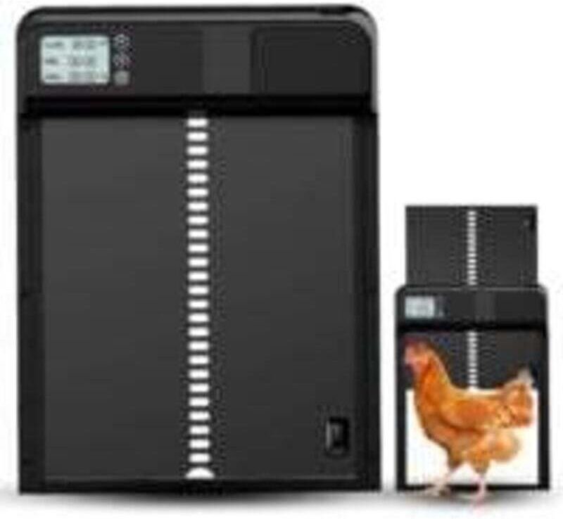 Automatische Hühnerstalltür, Automatische Hühnerstalltür mit Timer und Handbuch aus Aluminium mit LCD-Display, Batterieb...