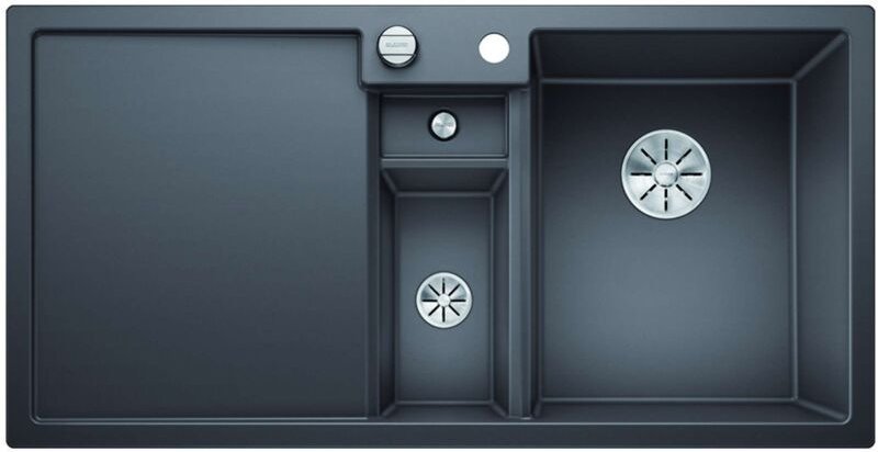 Collectis 6 - Silgranitspüle, 100x51 cm, mit Ablaufsystembedienung, Felsgrau 523345 - Blanco