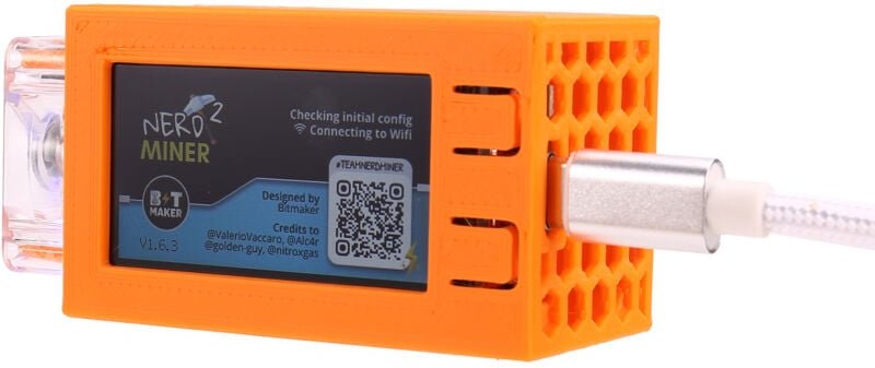 Tlily - Nerdminer V2 Pro Miner 78KH/S Mini Bitcoin Miner mit Leuchtendem Lüfter btc Solo Mining Miner a