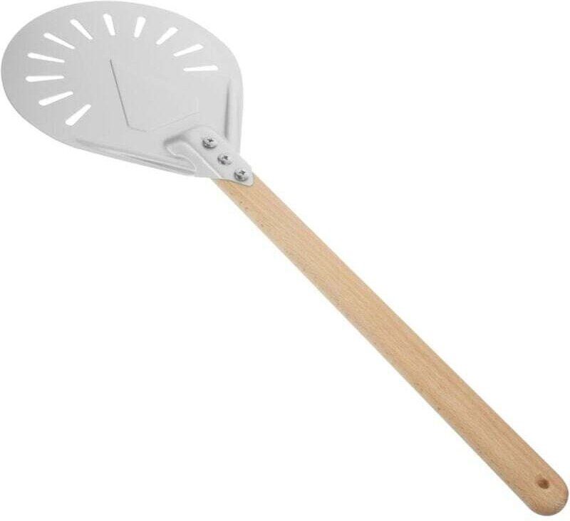 Zoll perforierter Pizzaschieber, Pizzaspatel, runder Schieber aus hart eloxiertem Aluminium, mit hoher Hitzebeständigkei...