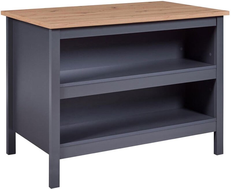 Inter Link - Nellina Sideboard Küchen-Ø, 2 Ablagen grau, Artisan Eiche dekor.