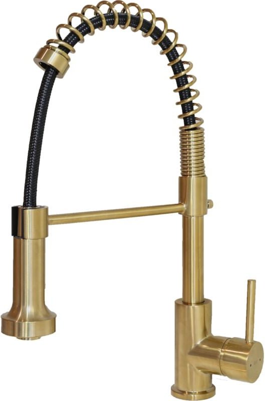 Essebagno - Plimo Spültischmischer mit beweglicher Handbrause Gold gebürstet