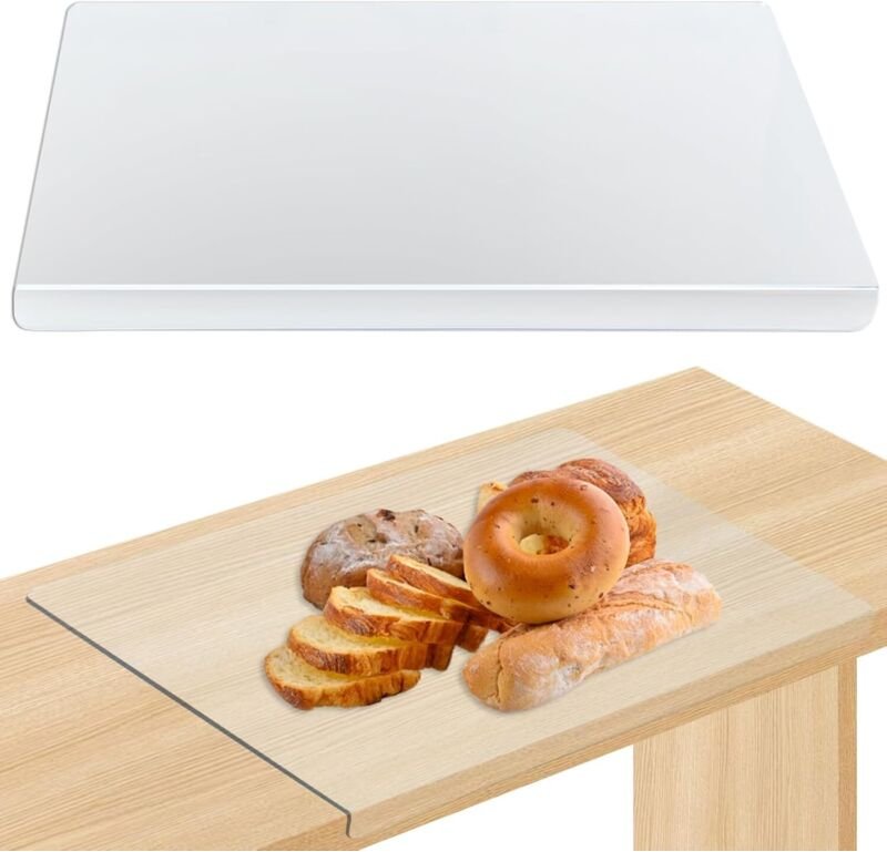 Schneidebrett aus Acryl, 40 x 30 cm – Arbeitsplattenschutz mit erhöhtem Rand – Transparentes Schneidebrett – Rutschfeste...