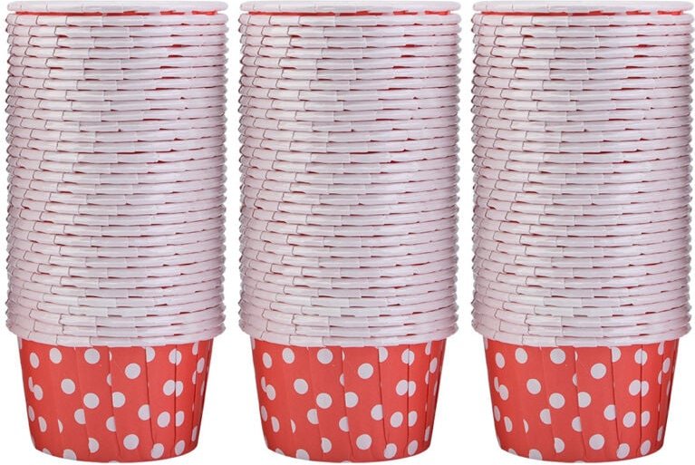 GLOGLOW 100 Stück Mini-Cupcake-Förmchen, Papierbackförmchen für Cupcakes, Muffins, Partys, 100 Stück Mini-Förmchen, Küch...