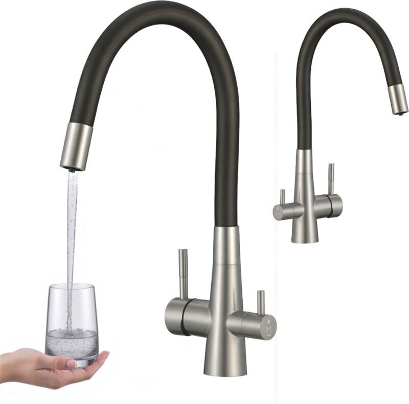 Spültischarmatur mit flexiblem Auslauf für RIVECO Wasserfilter