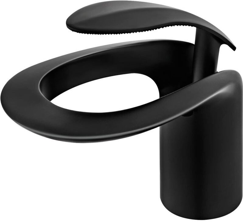 Kreativer Einloch-Waschtischhahn, runder Waschbeckenhahn, schwarzer Einhebel-Waschtischhahn inklusive zwei Standard-3/8"...