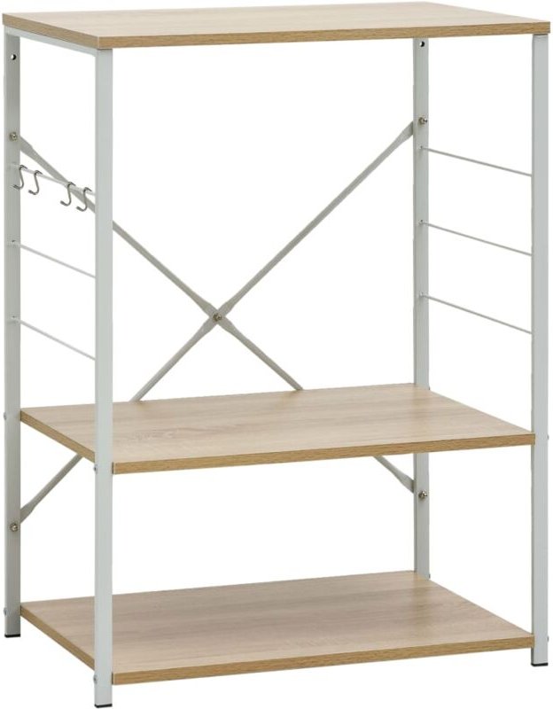 Mikrowellenregal Weiß Eiche 60×39,6×79,5 cm Holzwerkstoff Vidaxl