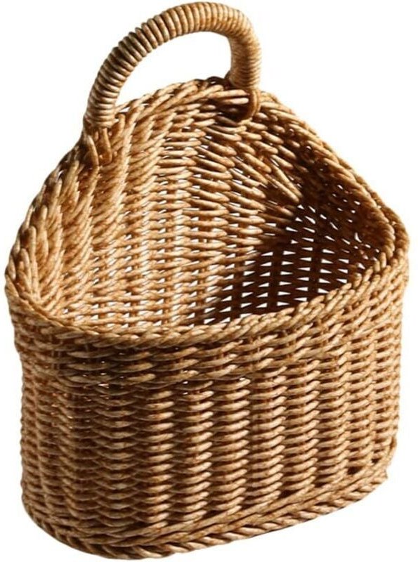 Hängender Weidenkorb aus Rattan, gewebter Aufbewahrungskorb, Wand-Zwiebelkorb, Knoblauchbehälter, Eier-Obstkorb für die ...
