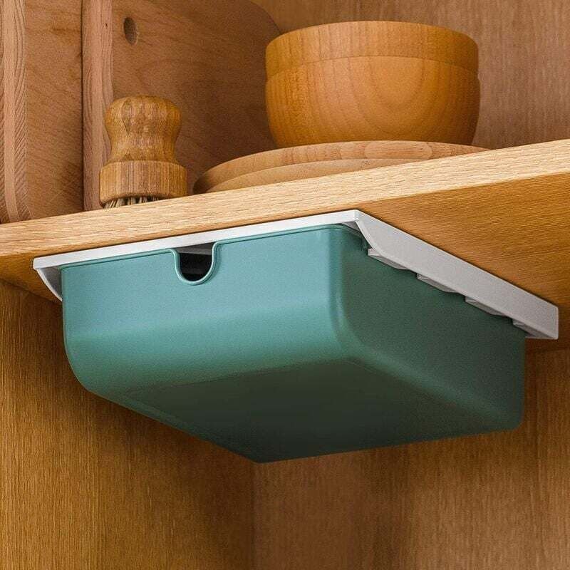 Vtizikl Tiroir sous le bureau, tiroir caché autocollant sous la table, boîte de rangement de bureau