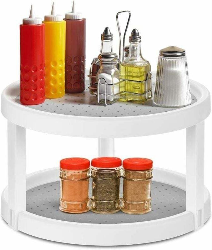 Drehteller für den Schrank, Gewürzregal, drehbarer Gewürzhalter, Gewürzregal, Gewürzaufbewahrungshalter, Kunststoff, Sch...
