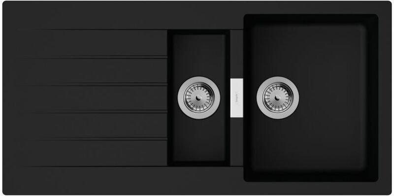 hansgrohe Einbauspüle S52 S520-F530345x160mm mit Abtropffläche, Graphitschwarz