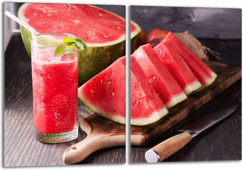 Glasschutzplatte für den Herd 2x40x52 Wassermelone