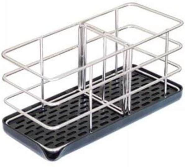 (20 x 8.5 x 10 cm, schwarz) Küchenspüle Aufbewahrungsregal aus Edelstahl, Seifenablage Badezimmer Spülbeckenregal