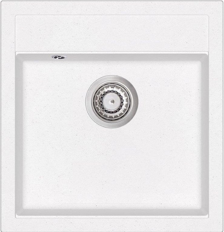 Granitspüle W490 - weiß, ab 50er Unterschrank, 490 x 510 mm