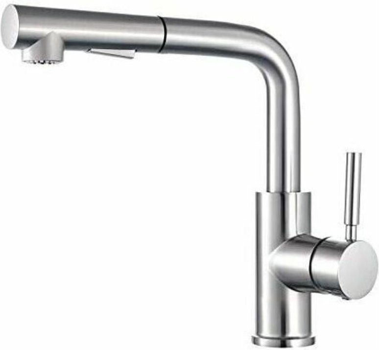 Küchenarmatur, Ausziehbarer Küchenhahn, Einhebel, 360° Schwenkbar, Küchenarmatur, Messing Gebürstet