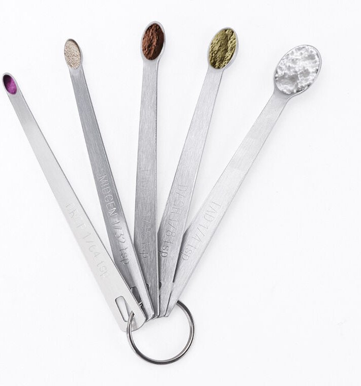 Sollbry Küchen-Messlöffel-Set, Mini-Messlöffel aus Edelstahl, Back-Messlöffel mit Skala, Messlöffel zum Kochen, Küchenzu...